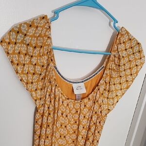 Knox Rose Mustard Patterned Short Sleeve Tunic